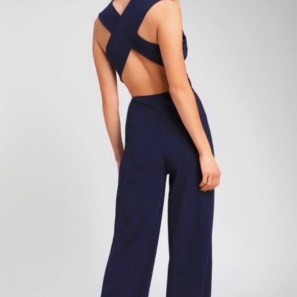 Joe & Elle Pants - Joe & Elle Navy Jumpsuit Size XS Cross Back NWT